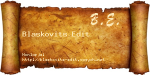 Blaskovits Edit névjegykártya